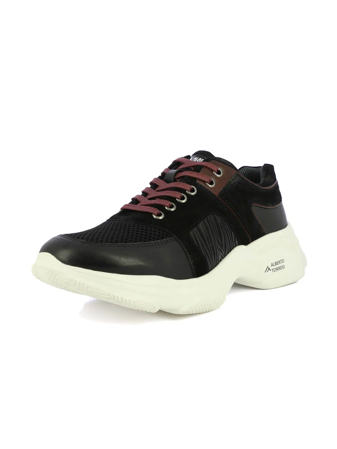 Alberto Torresi Black Laceup Sports Shoes