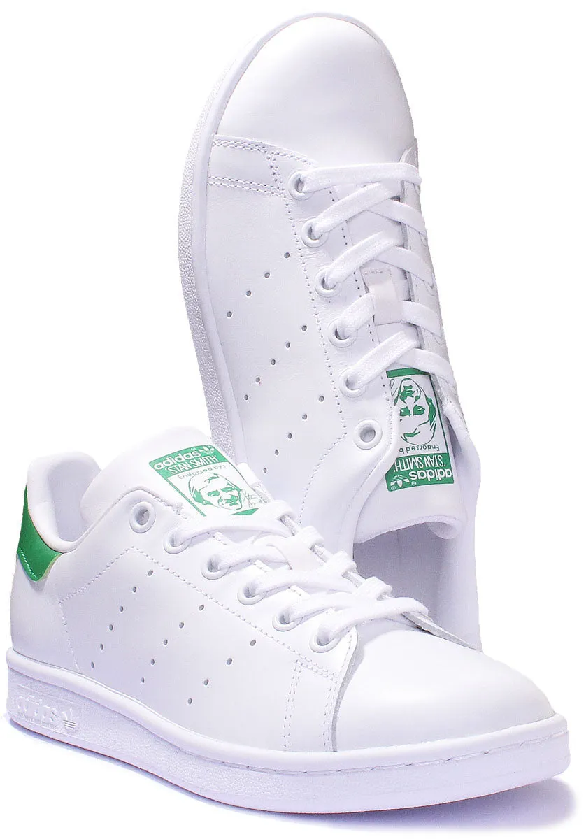 Adidas Stan Smith Leather Trainers In White Blue For Women