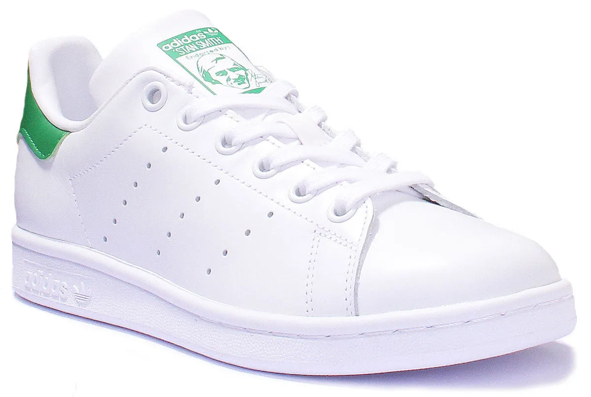 Adidas Stan Smith Leather Trainers In White Blue For Women