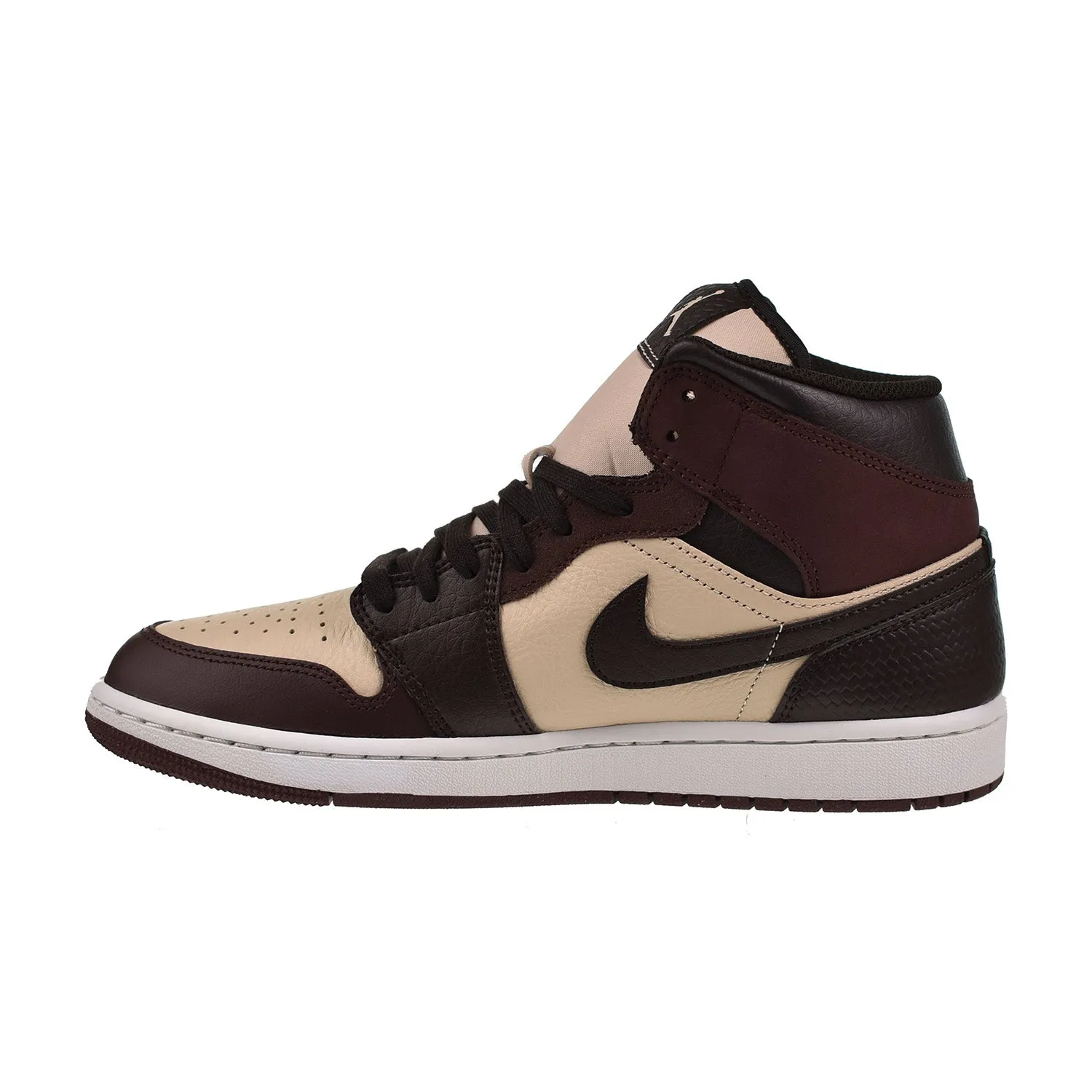 Air Jordan 1 Mid SE Paris YMCA Mens Sneakers in Velvet Brown and Sand Drift - Stylish and Versatile Footwear.