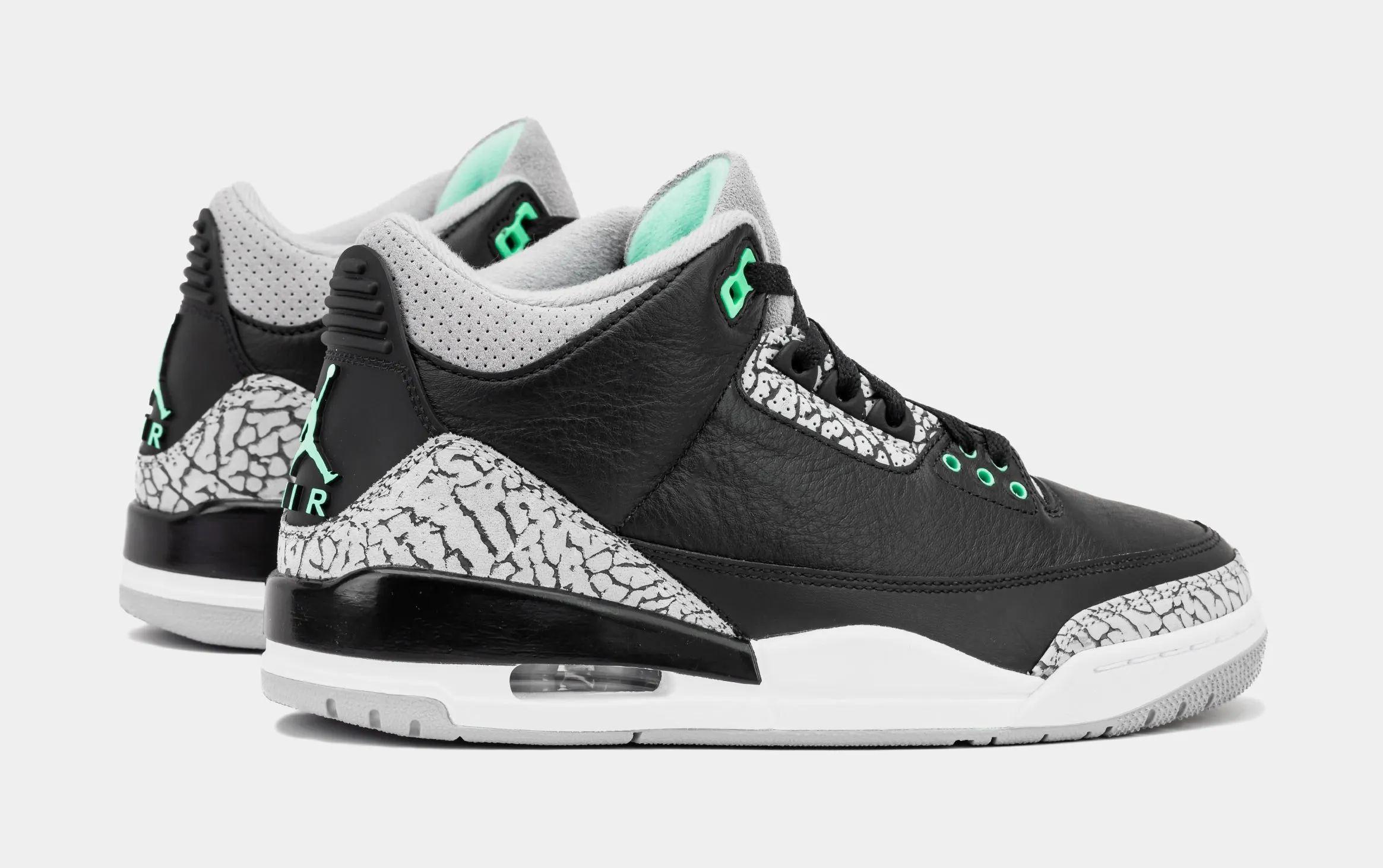 Air Jordan 3 Retro Green Glow Mens Lifestyle Shoes (Black/Green Glow/Wolf Grey/White)