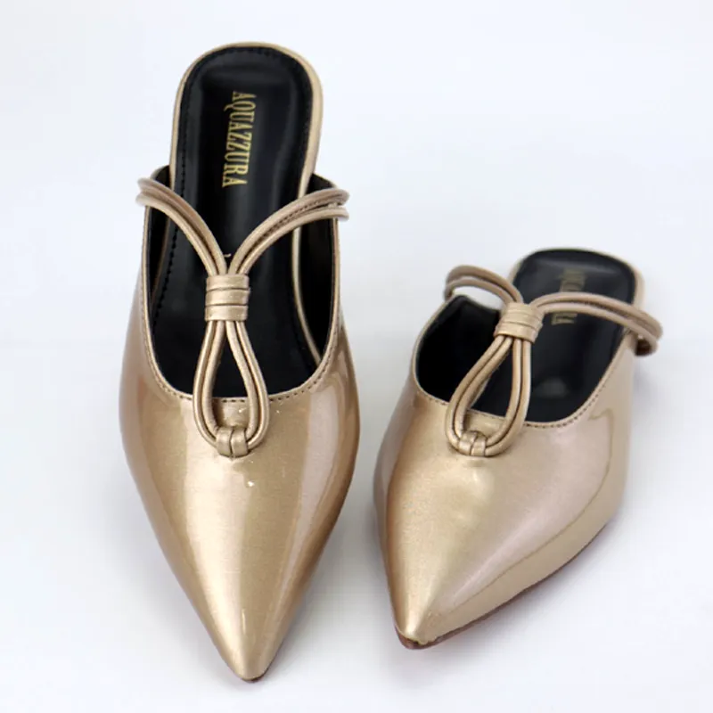 AQ Metallic Shiny  Flat Cut Shoes