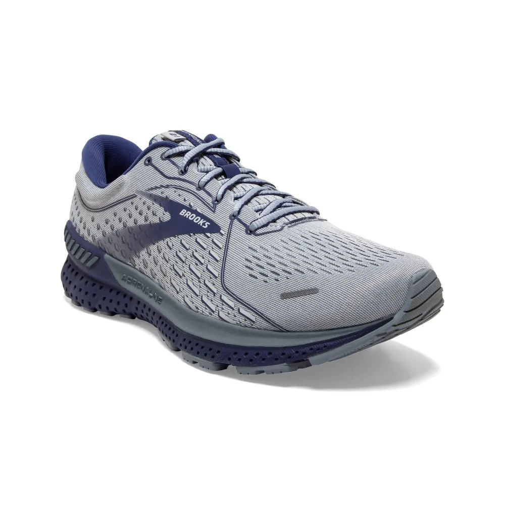 'Brooks' Men's Adrenaline GTS 21 - Grey / Tradewinds / Deep Cobalt