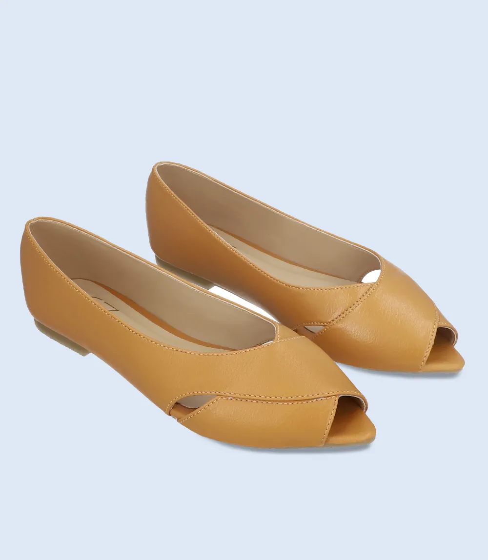 BW8241-MUSTARD-Women Casual Peep Toe's