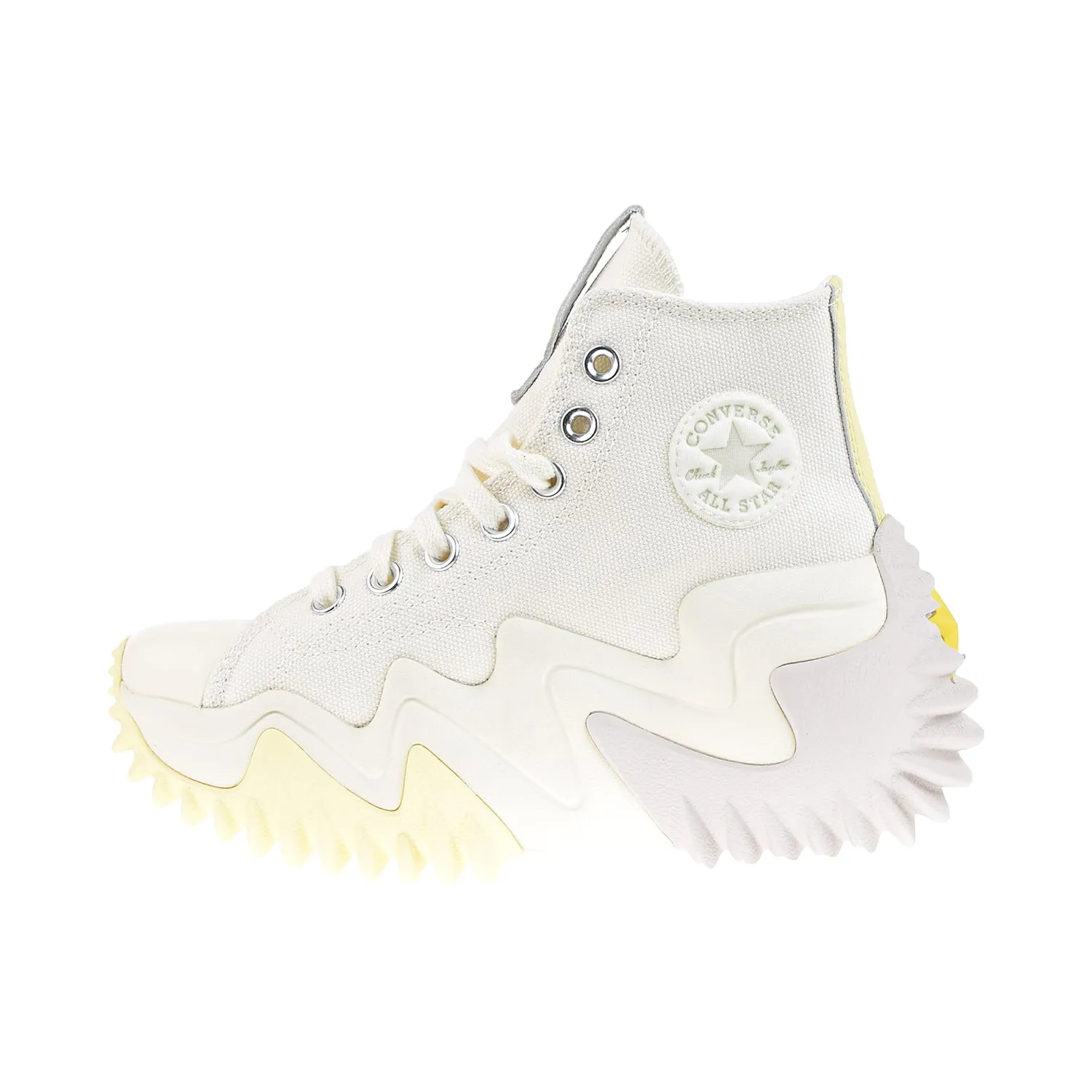 Optimized Title: Converse Run Star Motion Hi Mens Sneakers in Amarillo and Egret Colorway