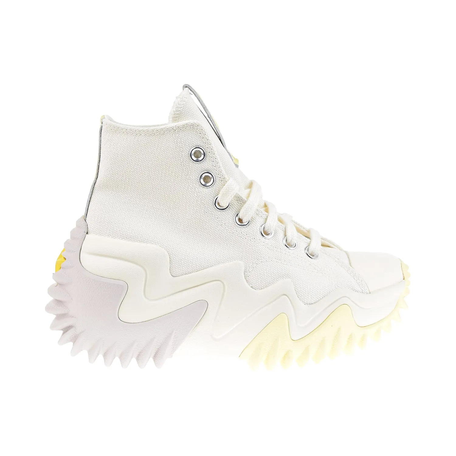 Optimized Title: Converse Run Star Motion Hi Mens Sneakers in Amarillo and Egret Colorway