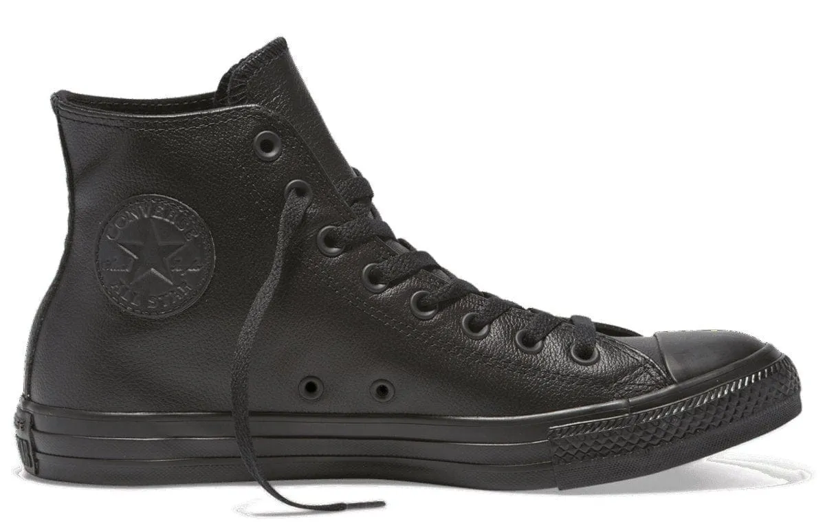 CONVERSE WOMEN'S CHUCK TAYLOR ALL STAR HIGH TOP TRIPLE BLACK LEATHER SHOE