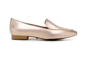 'Erin' vegan slipper flat by Zette Shoes - metallic apricot