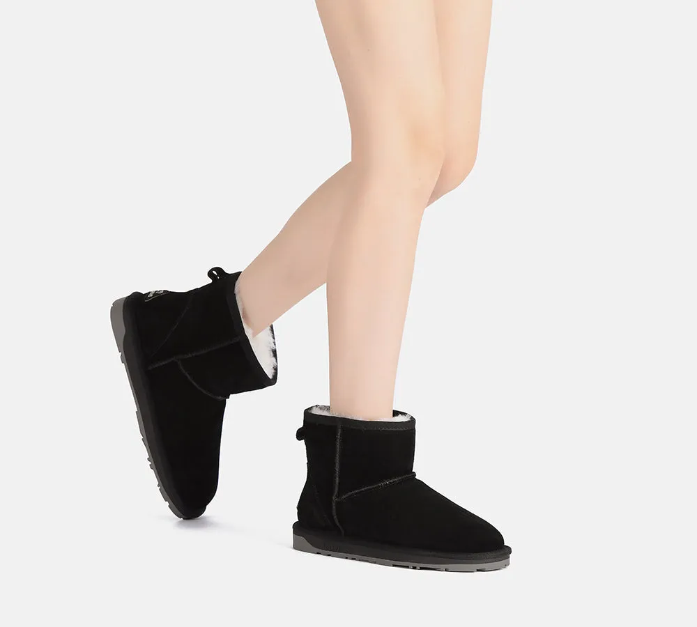 EVERAU UGG Sheepskin Wool Ankle Boots Mini Classic Suede