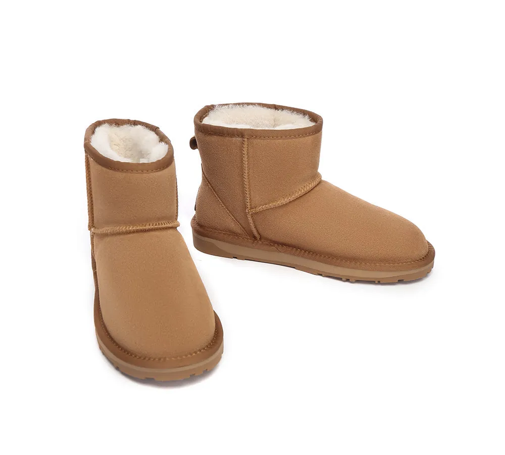 EVERAU UGG Sheepskin Wool Ankle Boots Mini Classic Suede