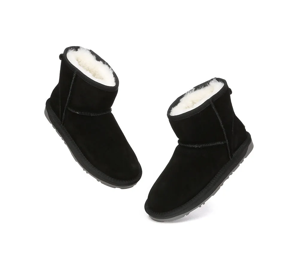 EVERAU UGG Sheepskin Wool Ankle Boots Mini Classic Suede