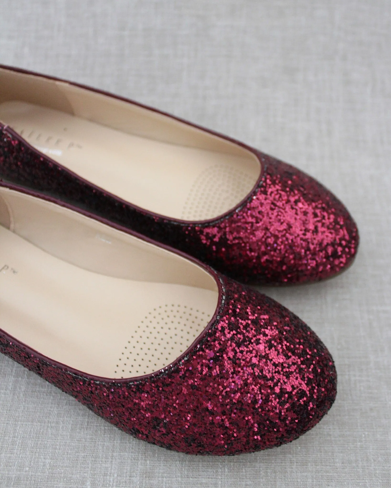 Glitter Round Toe Evening Flats