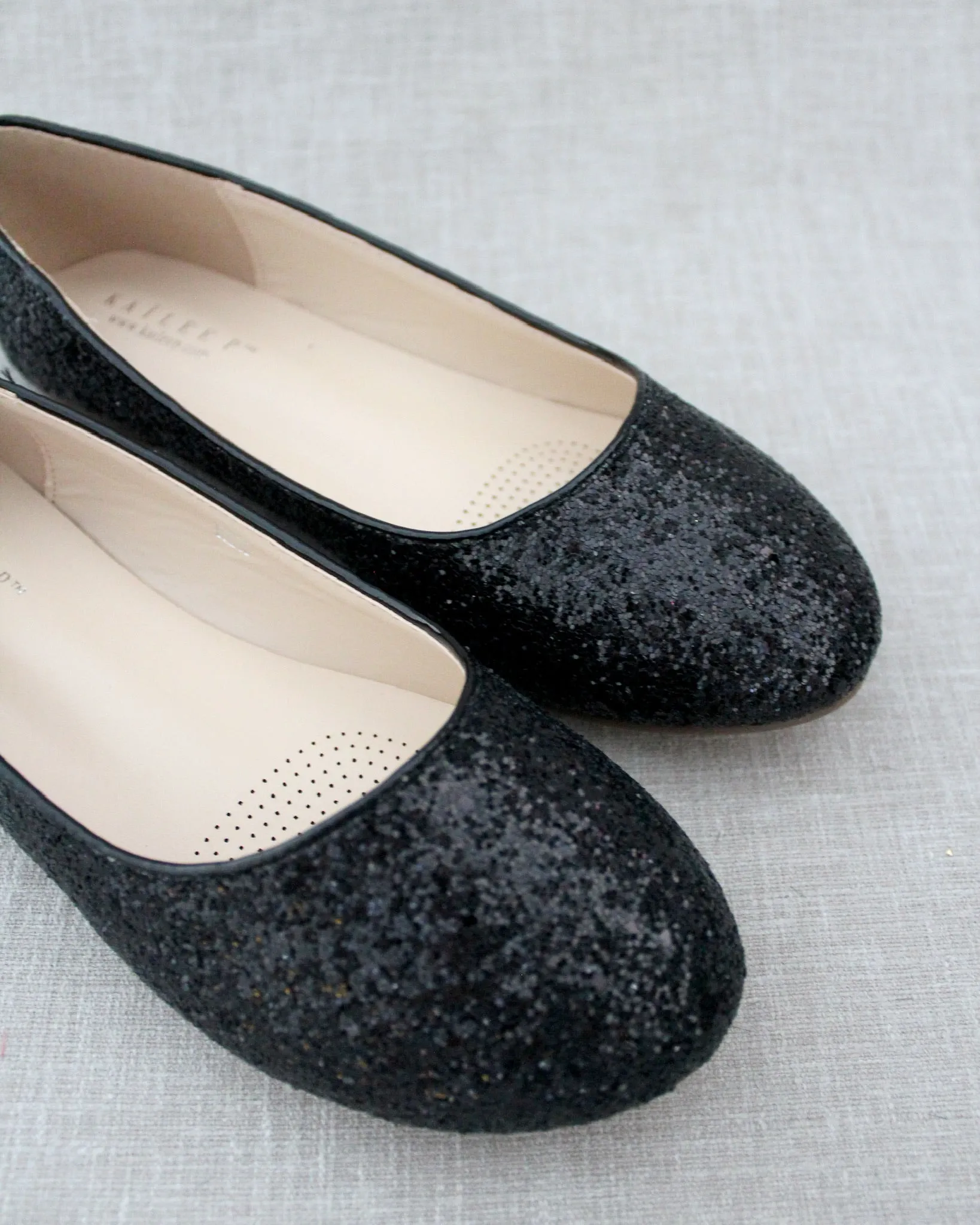 Glitter Round Toe Evening Flats