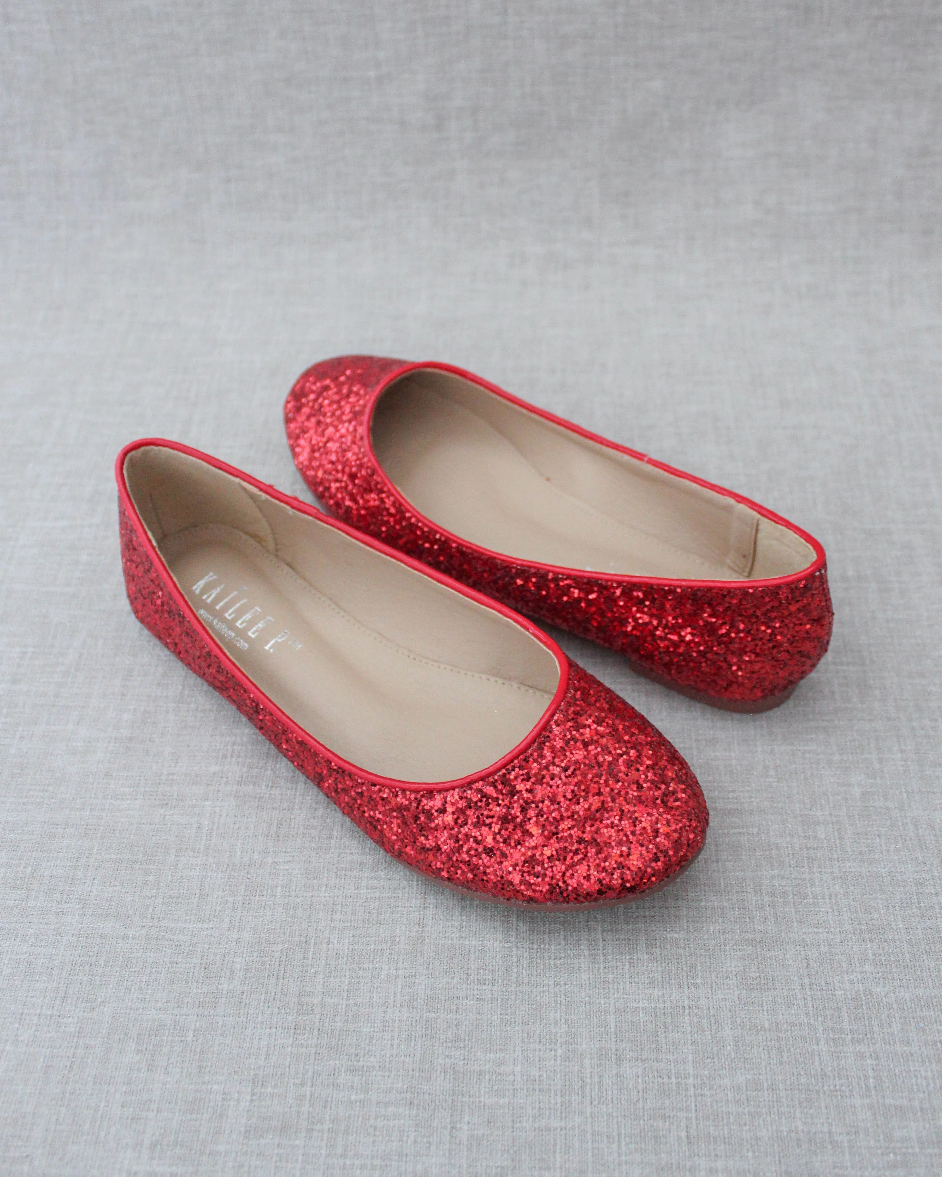 Glitter Round Toe Evening Flats