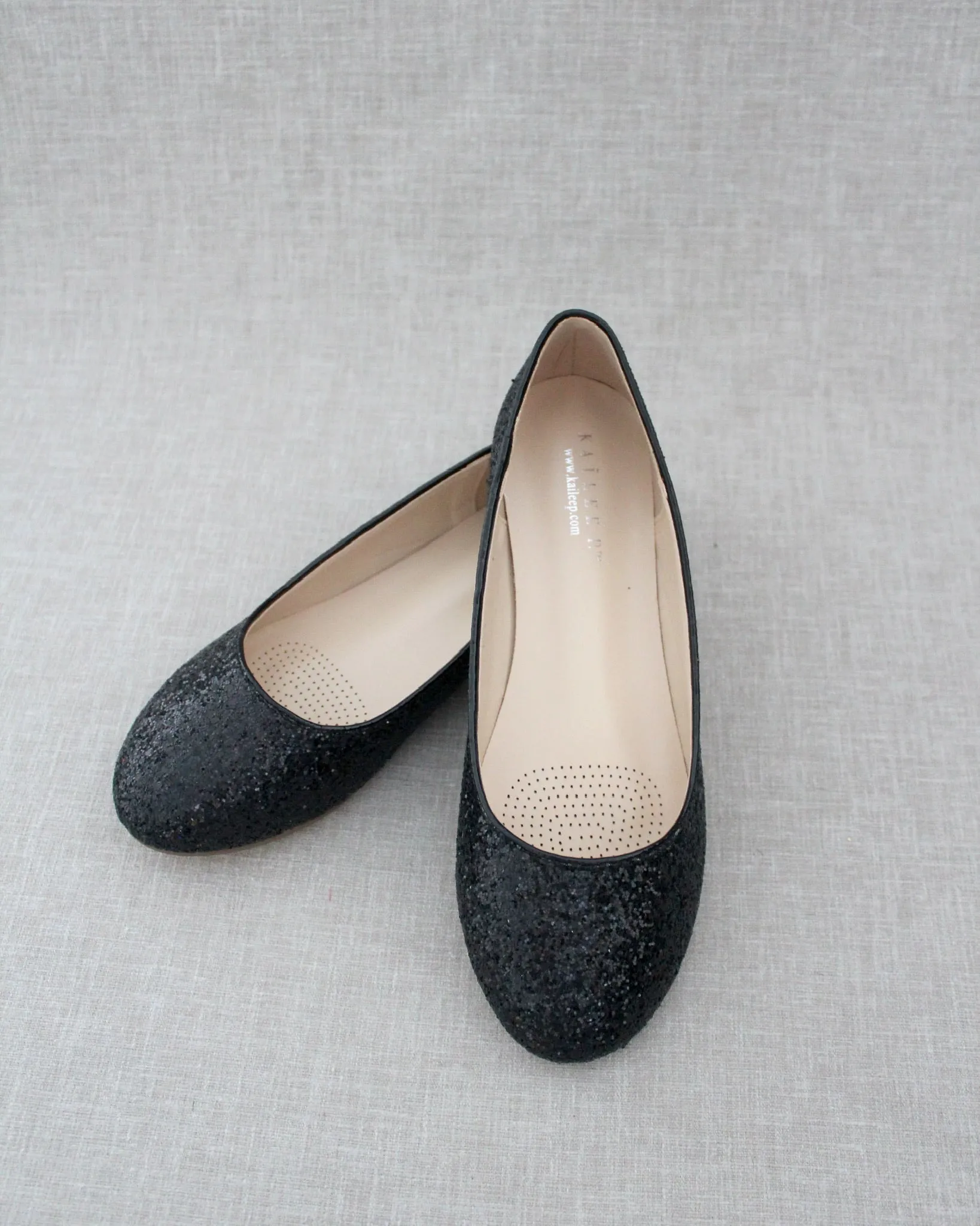 Glitter Round Toe Evening Flats