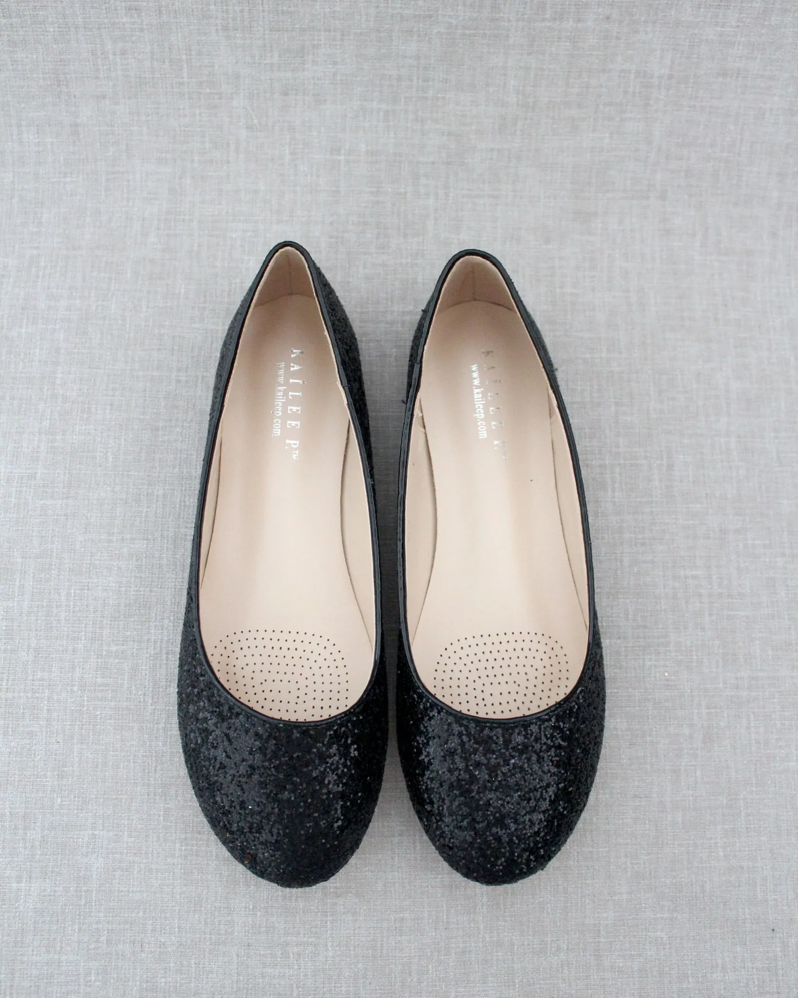 Glitter Round Toe Evening Flats