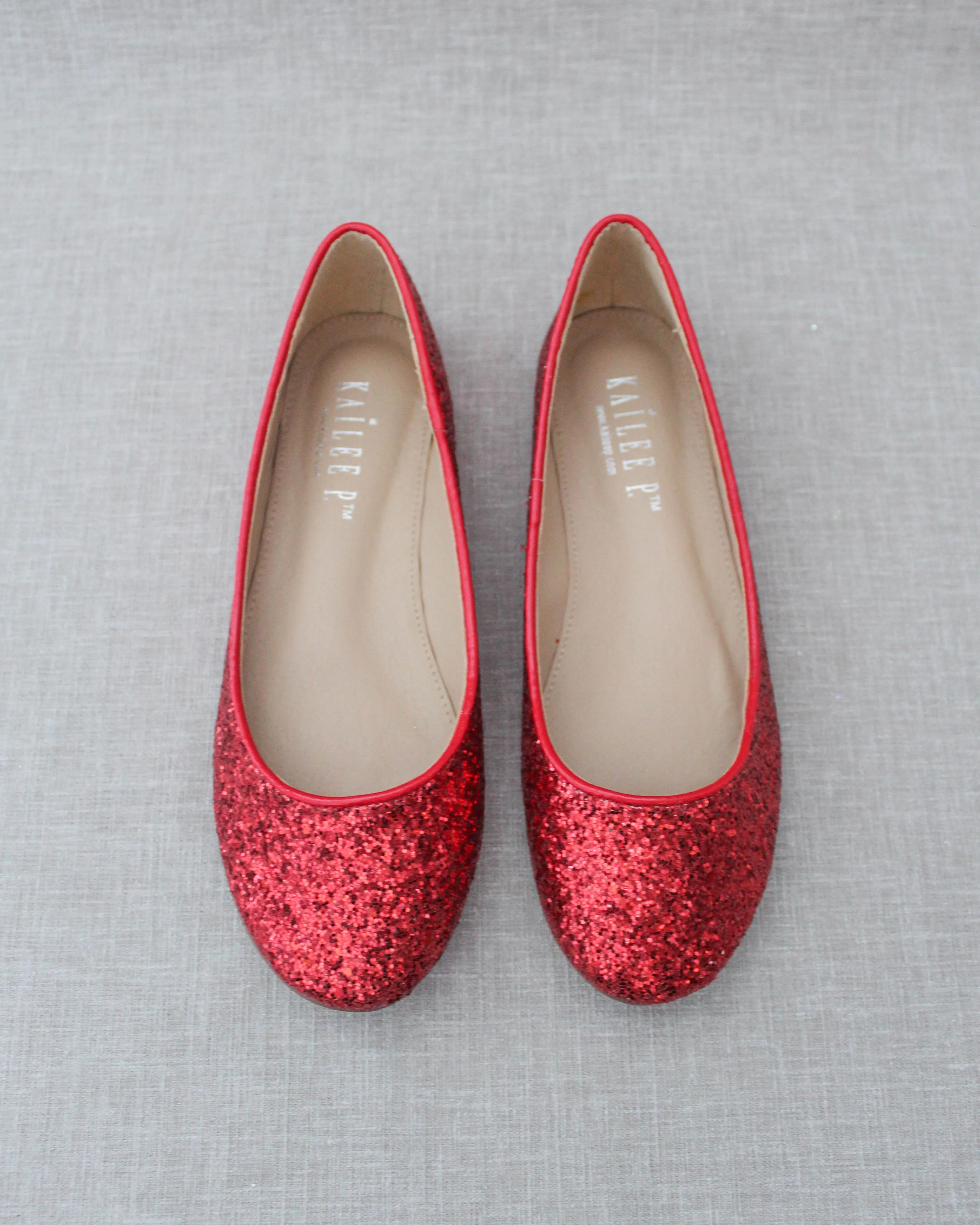 Glitter Round Toe Evening Flats