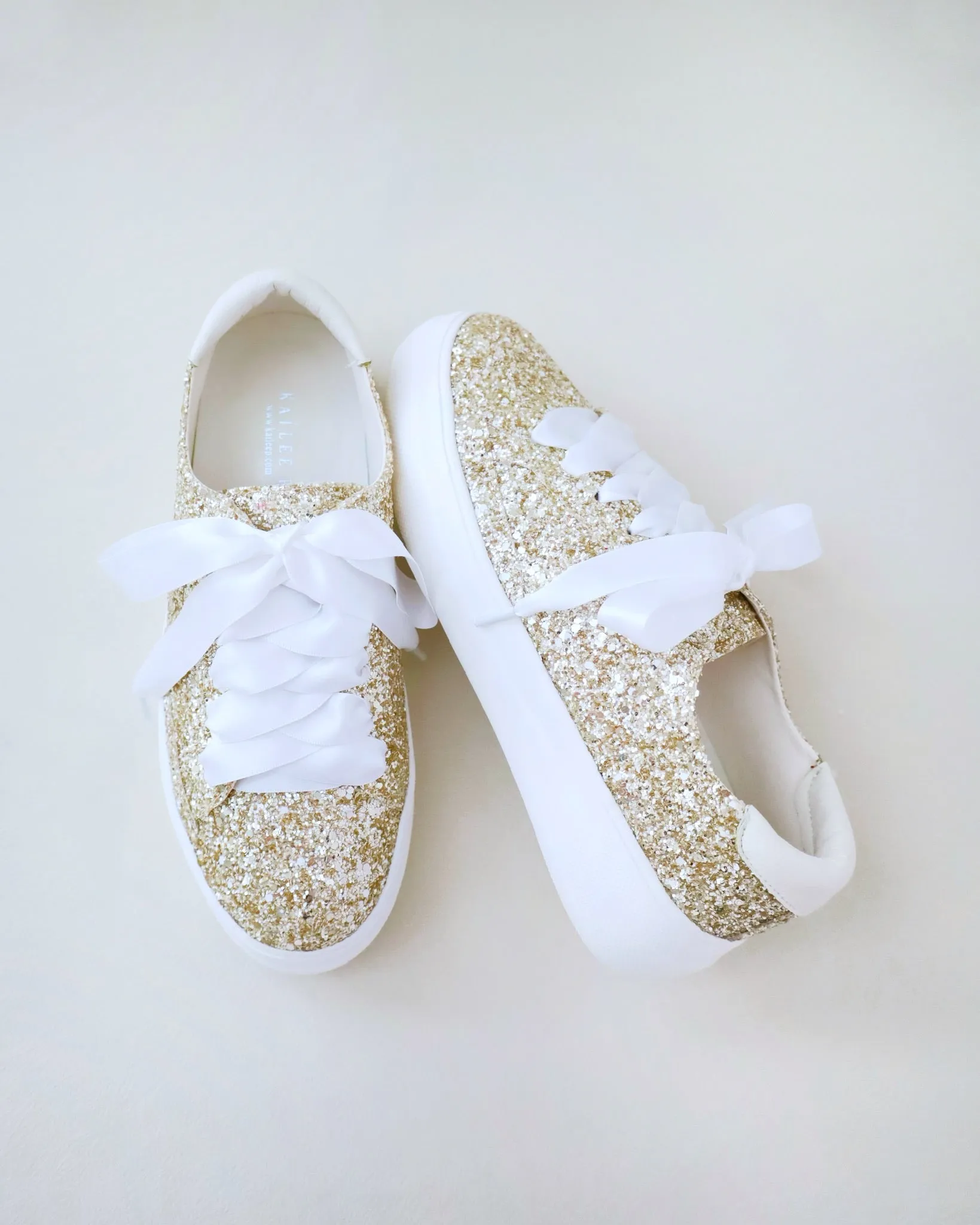 Gold Rock Glitter Wedding Platform Sneakers