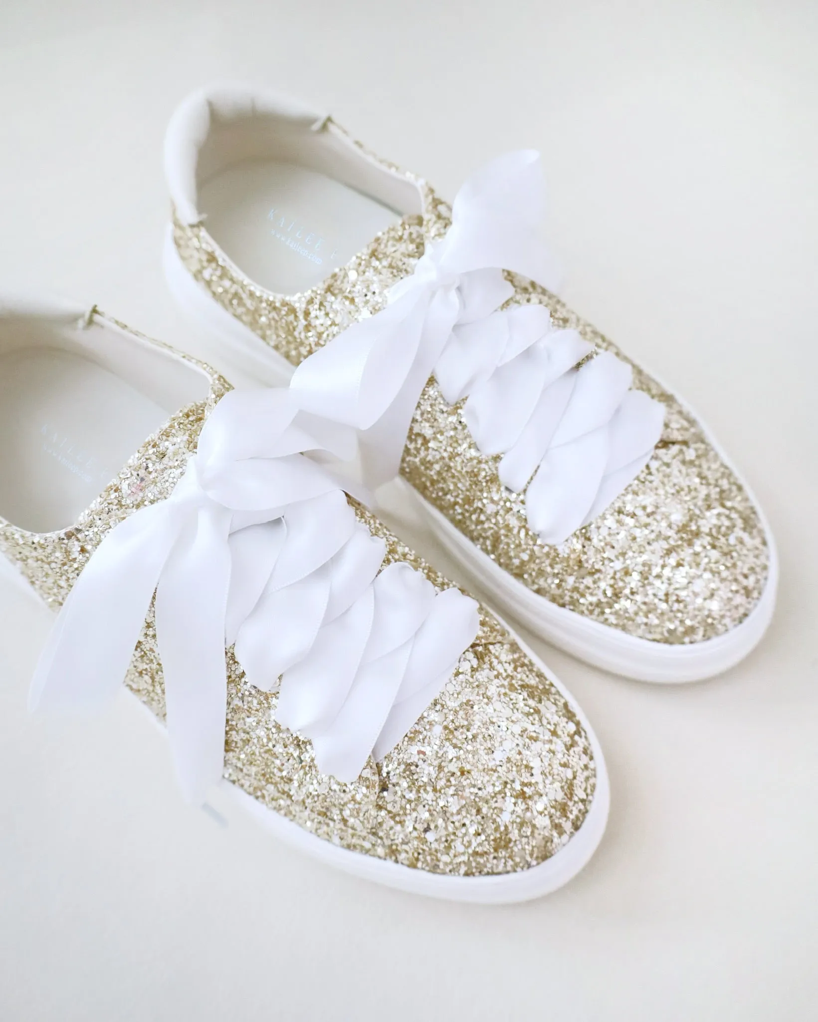 Gold Rock Glitter Wedding Platform Sneakers