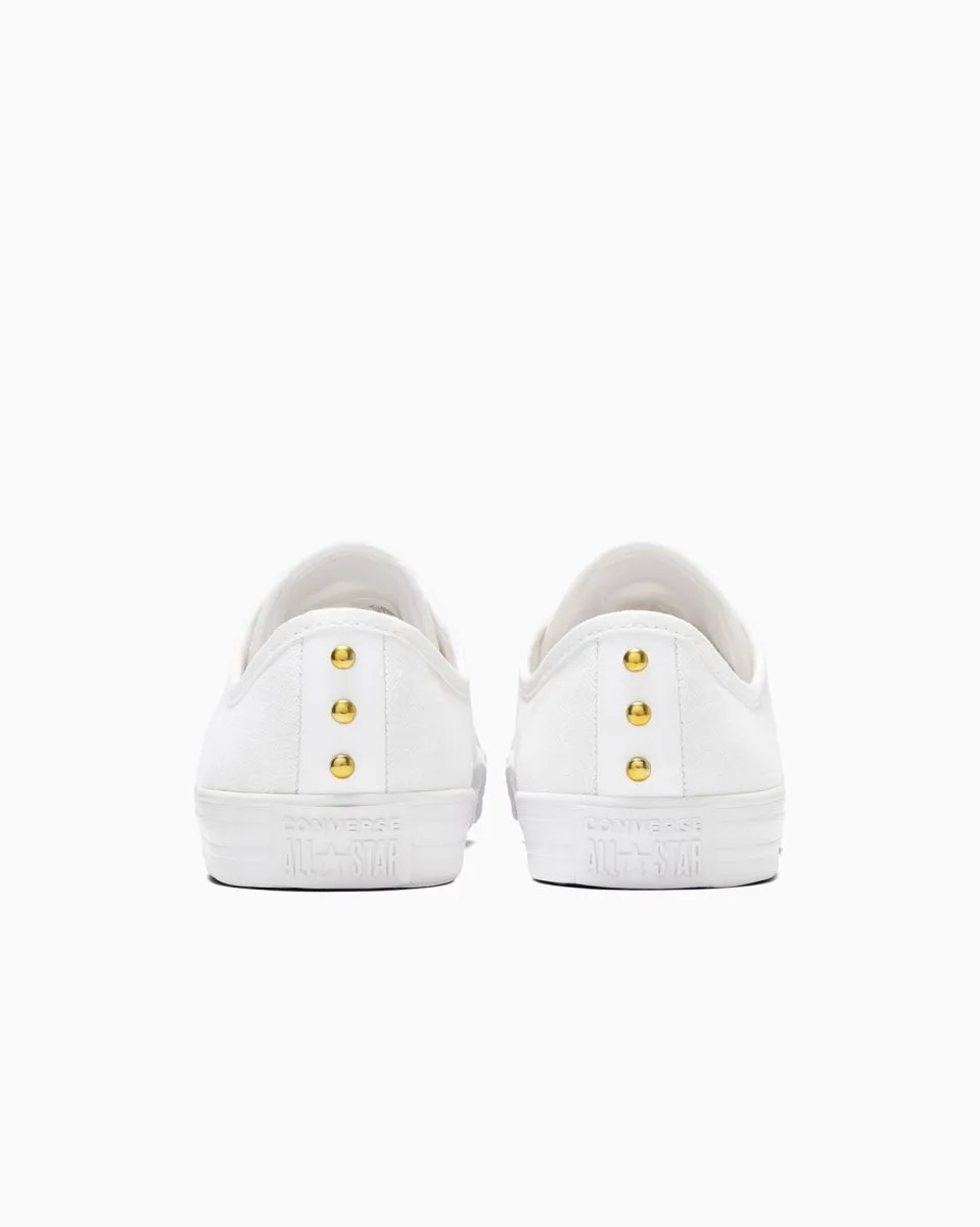 CONVERSE WOMEN'S ALL STAR STAR STUD WHT/GLD SHOES