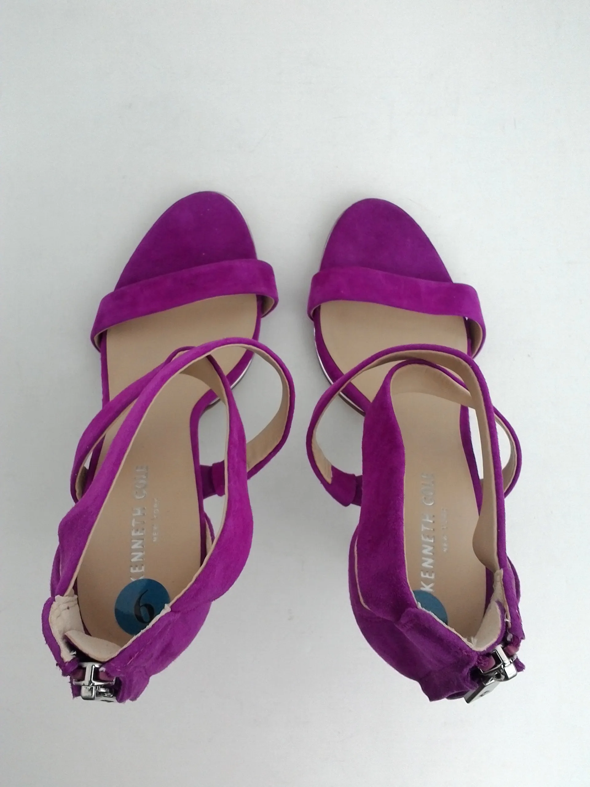 Kenneth Cole New York Women's Brooke Cross Sandal Purple Suede Leather Size 9 M