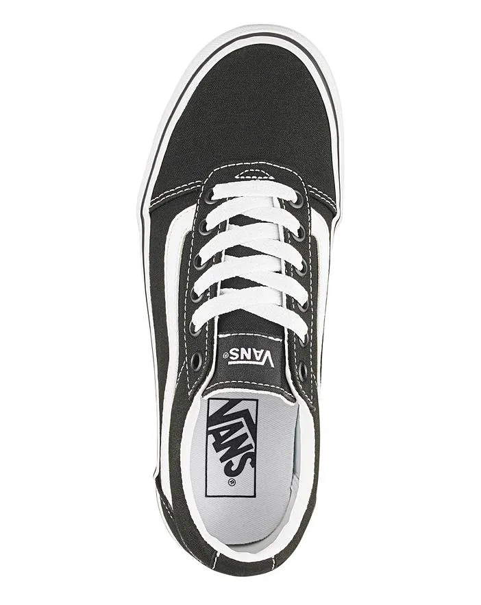 Ladies Vans Platform Black and White Vans Ward Old Skool Styling