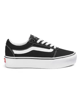 Ladies Vans Platform Black and White Vans Ward Old Skool Styling