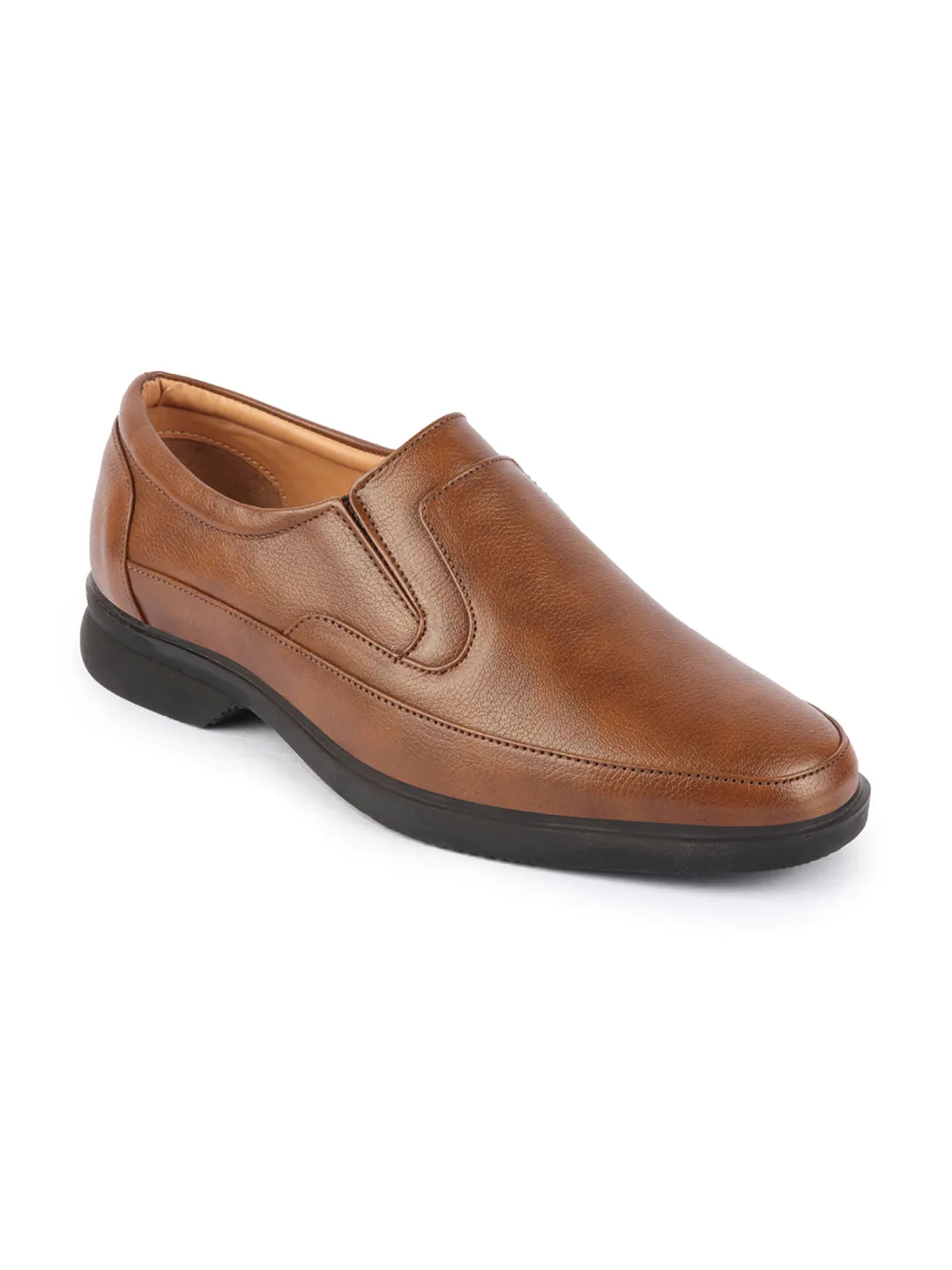 Men Tan Formal Office Meetings All Day Long Outdoor Slip On Shoes