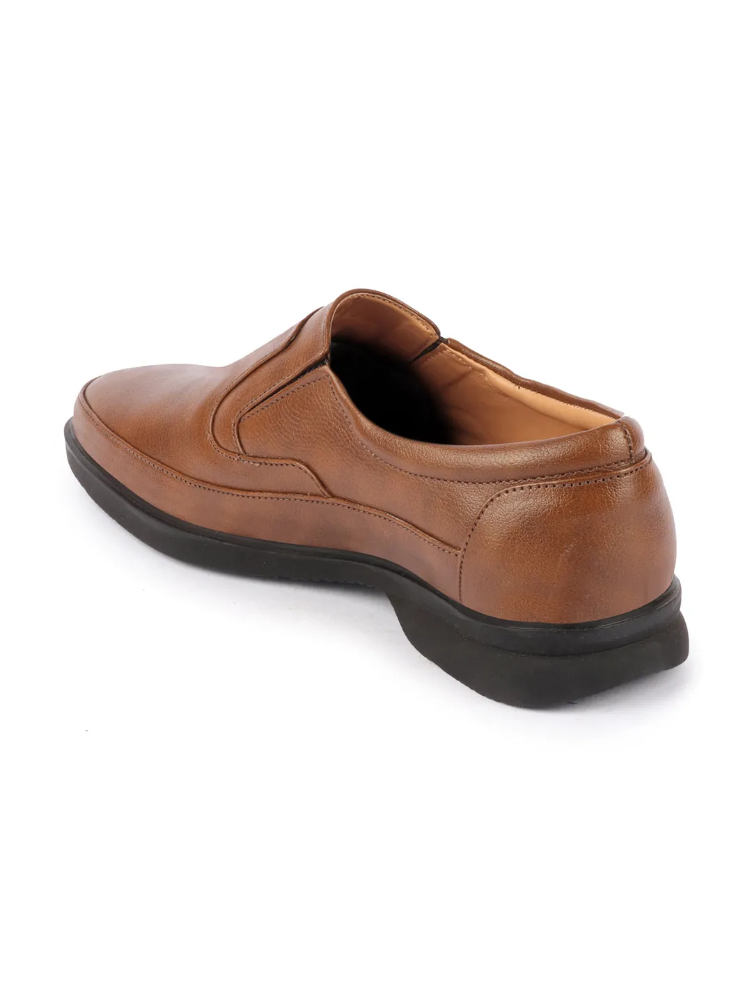 Men Tan Formal Office Meetings All Day Long Outdoor Slip On Shoes