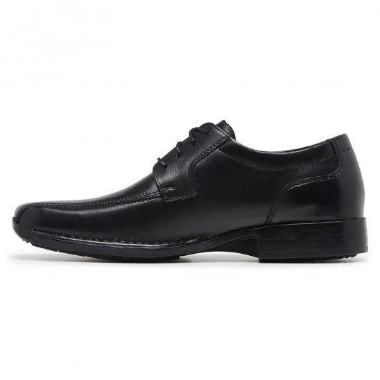 Mens Hush Puppies Power Extra Wide Leather Work Black Lace Up Dress Shoes