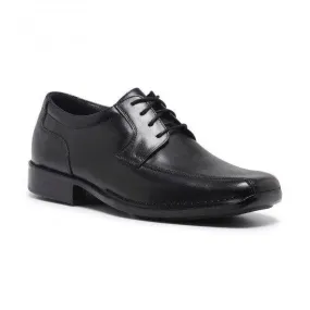 Mens Hush Puppies Power Extra Wide Leather Work Black Lace Up Dress Shoes