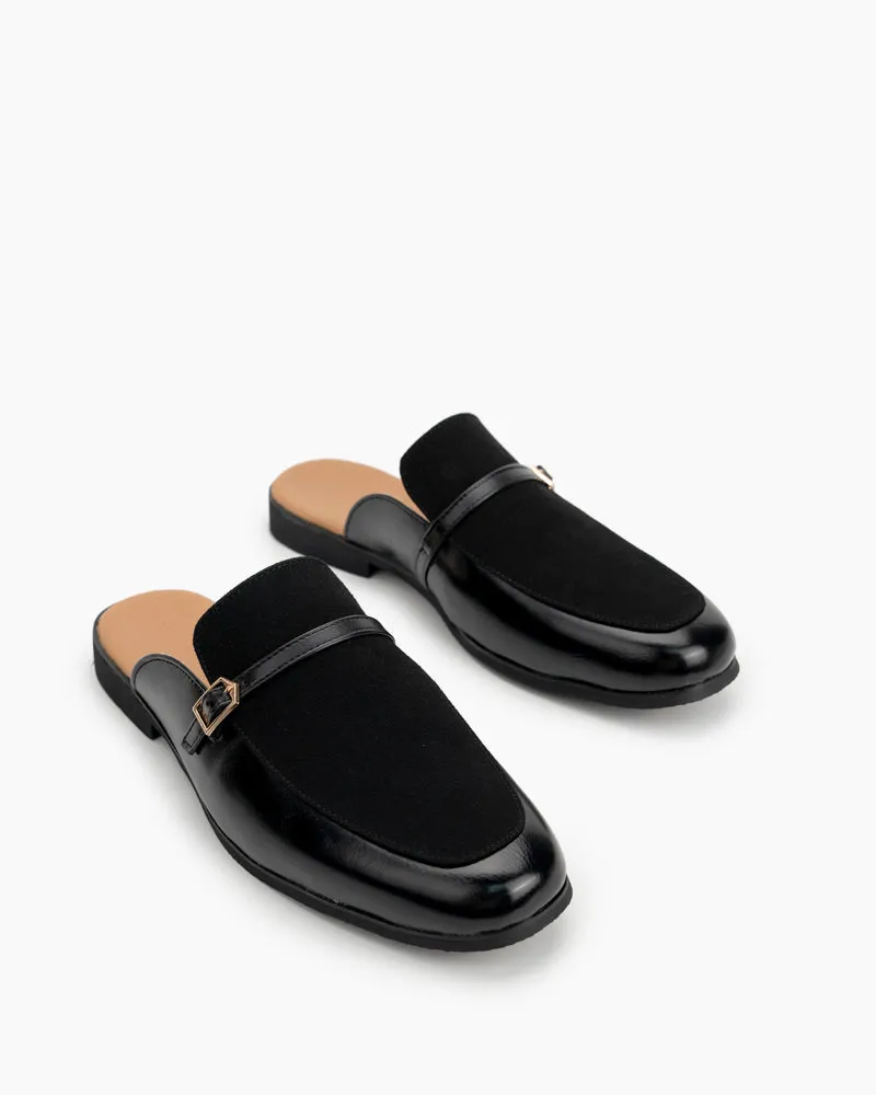 Men's Suede Backless Slip-On Slippers Mules