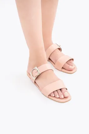 METALLIC BUCKLE SANDALS