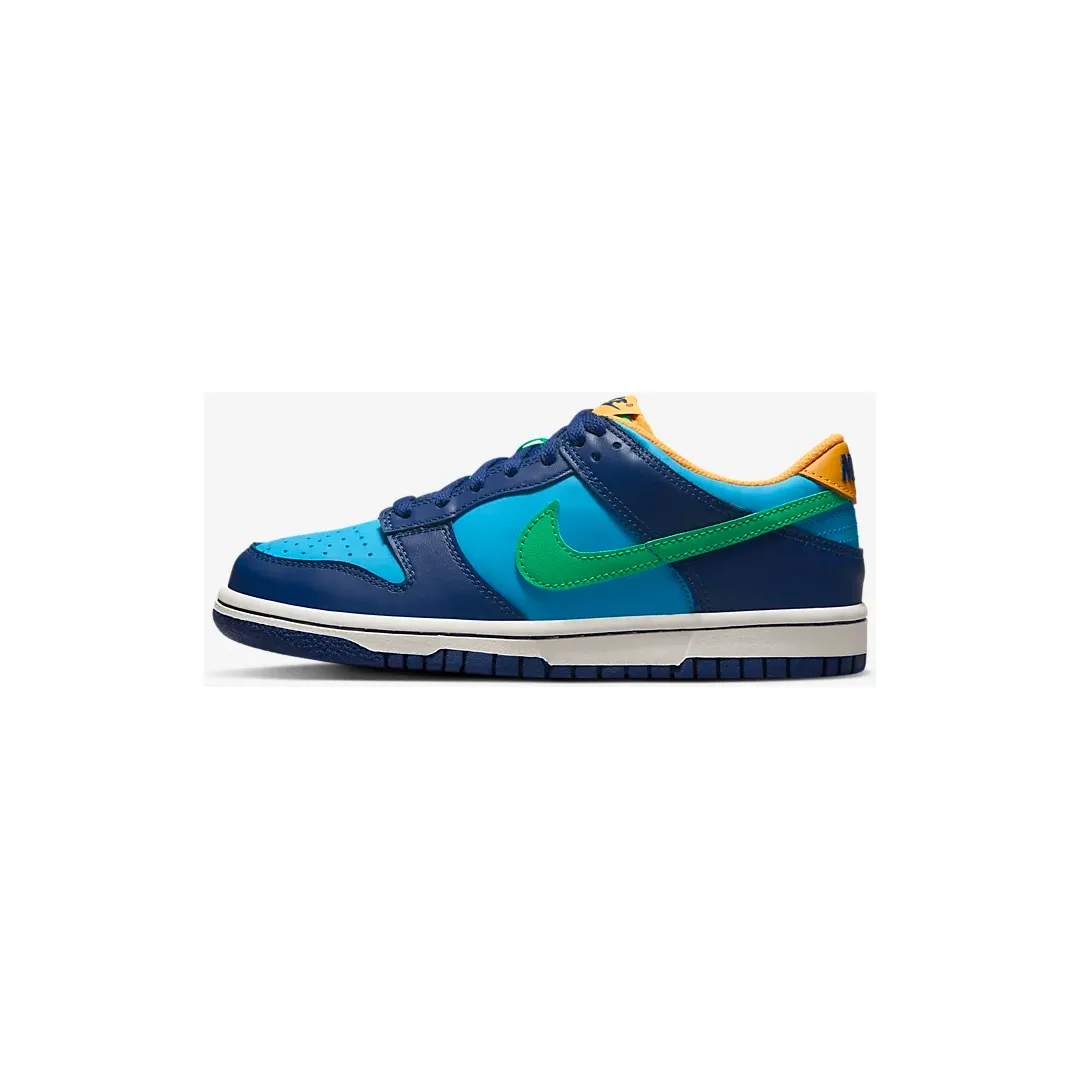 Nike Kid's Dunk Low Shoes - Baltic Blue / Deep Royal / Laser Orange / Electric Algae