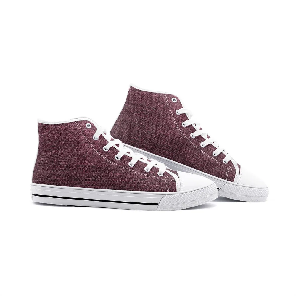 Our Best Canvas High Top Sneaker Men and Women Pink Denim Pattern