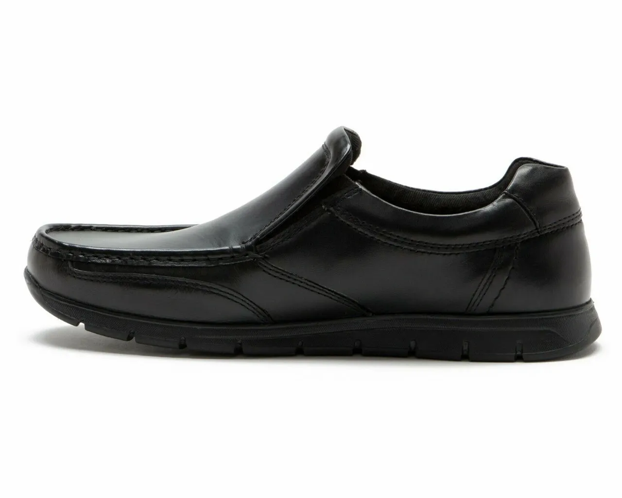 Red Tape Dalton Leather Slip On Shoes Black