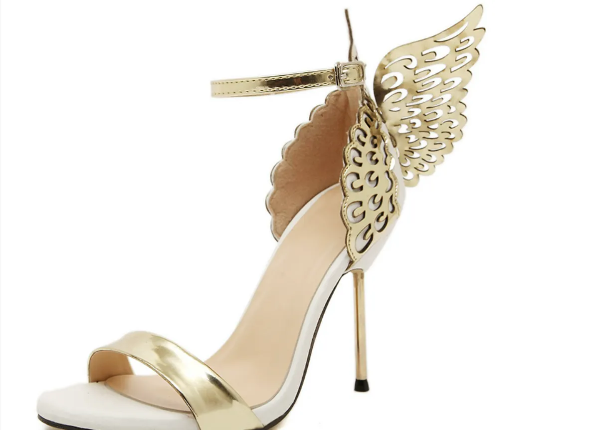 Sleek Toe Pumps Female Stiletto High Heels Butterfly Wings