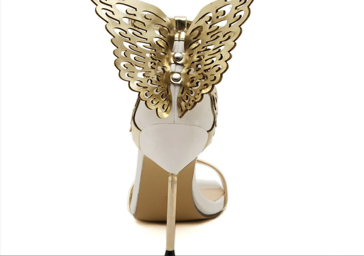 Sleek Toe Pumps Female Stiletto High Heels Butterfly Wings