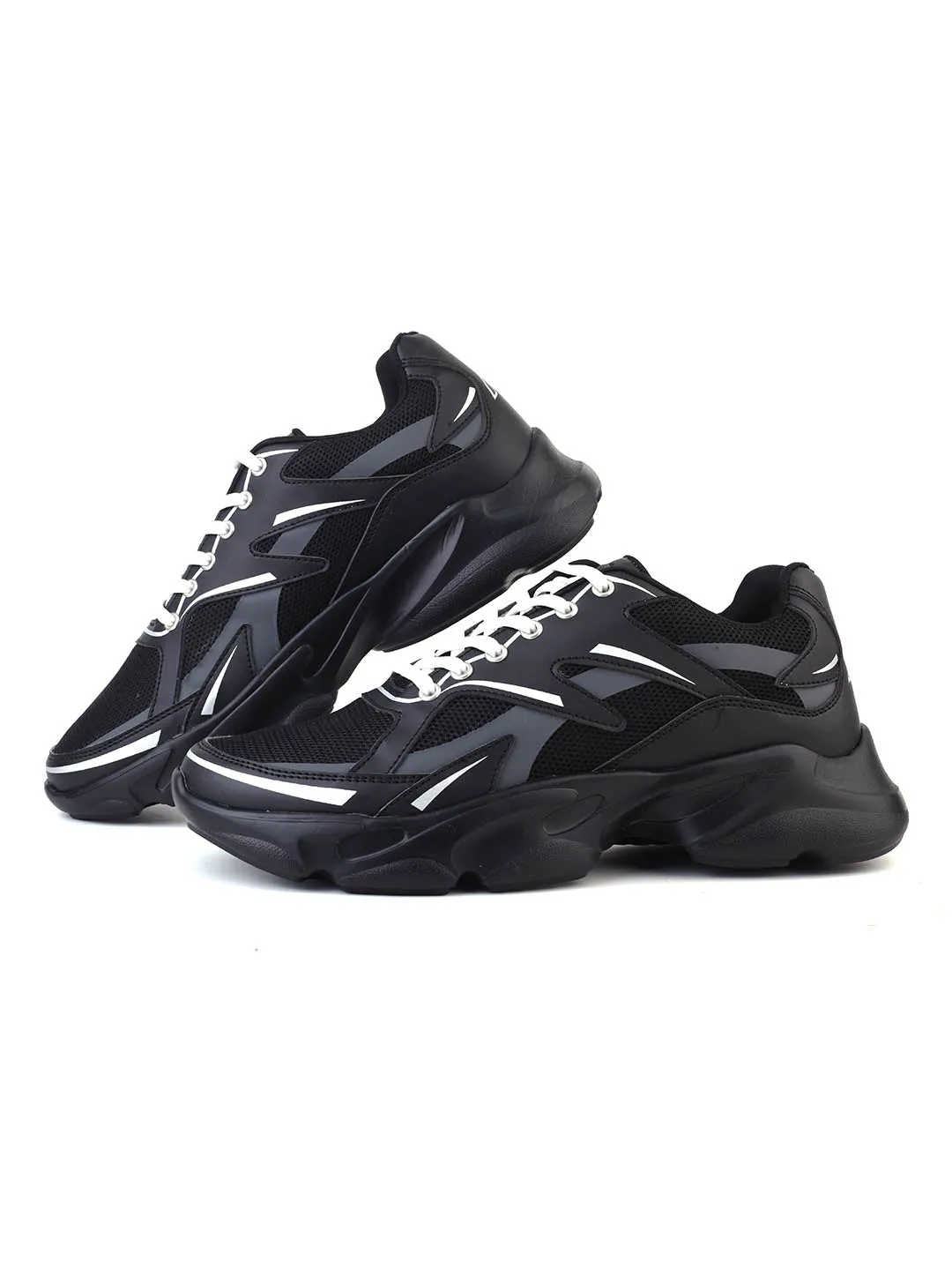 Alberto Torresi Black Laceup Sports Shoes