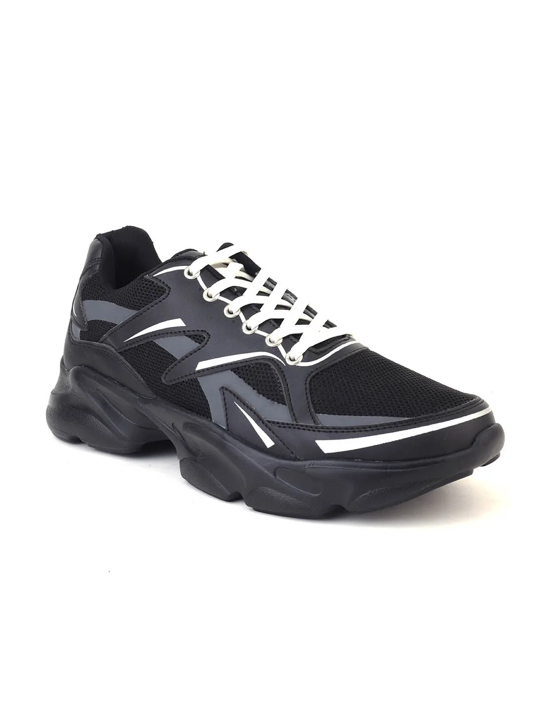 Alberto Torresi Black Laceup Sports Shoes