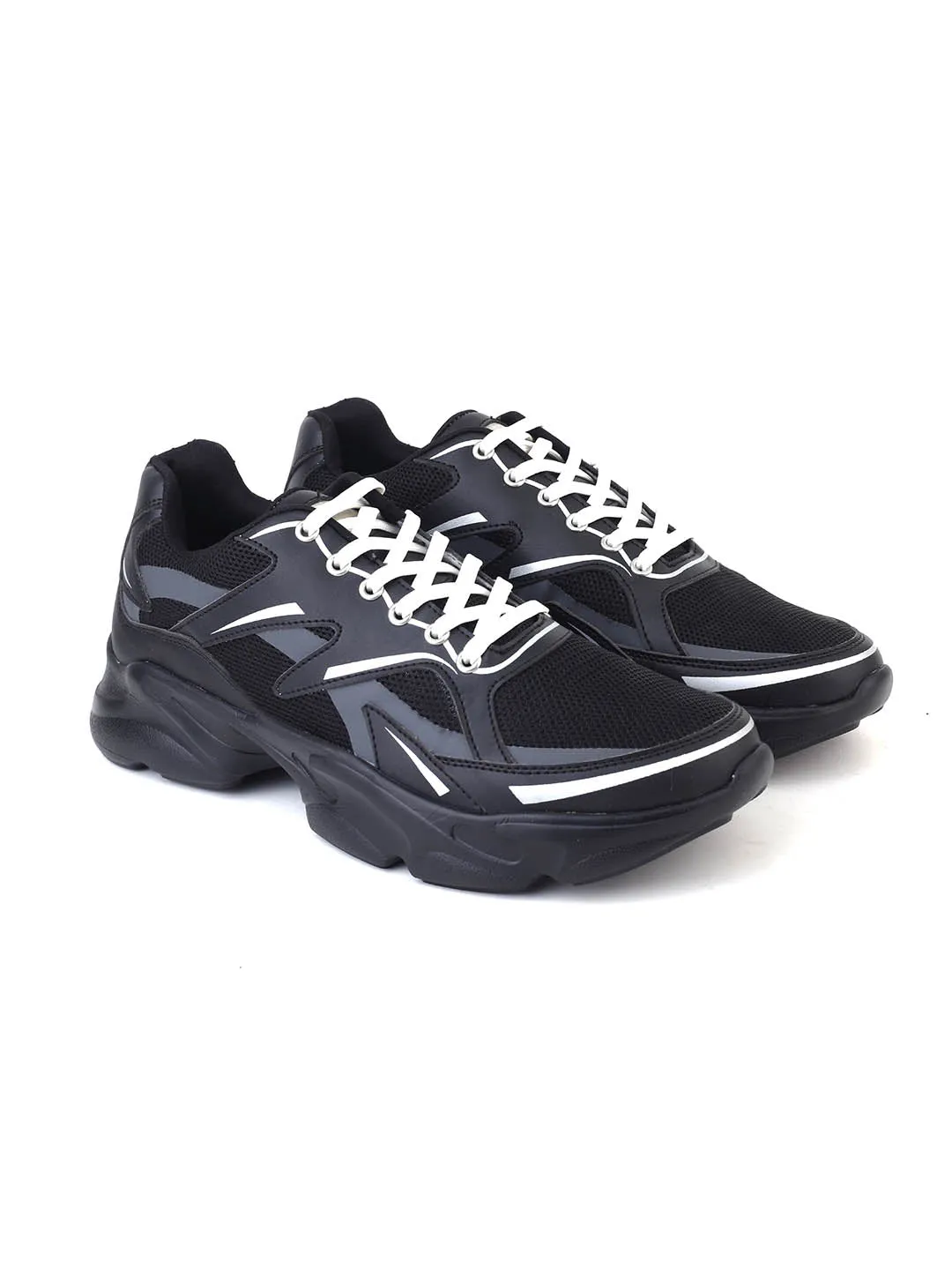 Alberto Torresi Black Laceup Sports Shoes