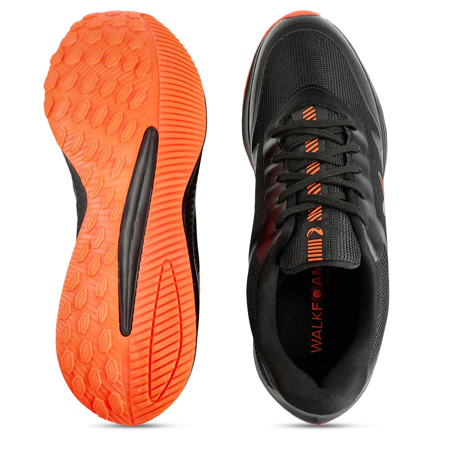 Walkaroo Men Lace-up Training Shoes - WS9063 Black orange