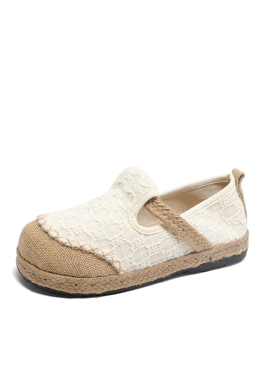 Women Ethnic Summer Linen Cotton Flat Shoes KL1035