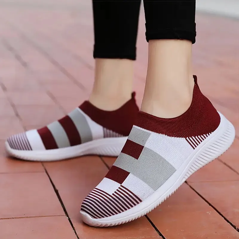 Women Vulcanized Shoes Sneakers Summer Ladies Trainers Knitted Sock Shoes