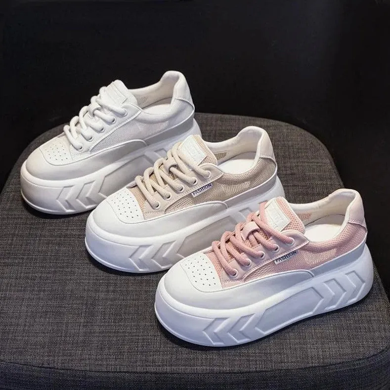 Women's Casual Shoes - Leather Chunky Sneakers (FC1230)